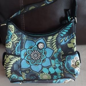 Spartina shoulder bag purse blue floral